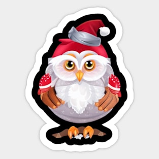 Funny santa owl Sticker